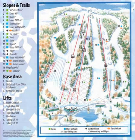 The trail map from the mid 2000s