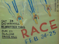 An old racing poster (including GS on the Mt. Whittier Trail in Tamworth)